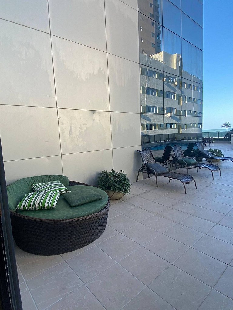 Flat Beira Mar academia piscina Boa Viagem Recife - Com Café