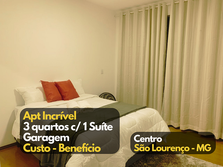 Apto 3 quartos c/Garagem no Centro de São Lourenço
