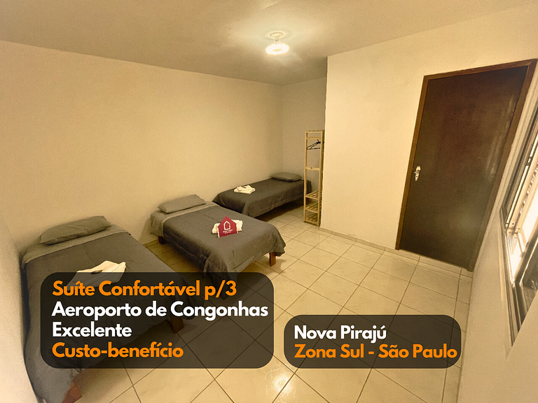 Suíte 4 exclusiva em Casa/Pousada, Aeroporto Congonhas - suí