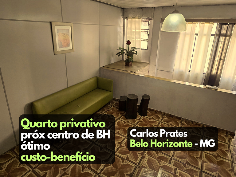 Quarto3 privativo, excelente custo benefício em BH