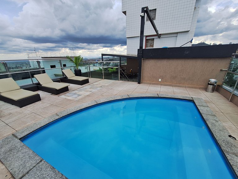 Flat piscina sauna garagem em Estoril BH