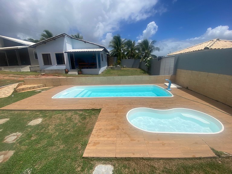 Casa ampla piscina churrasqueira ar condicionado Jacuípe Cam