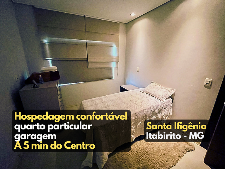 Quarto privativo, casa em condomínio c/ garagem - Itabirito