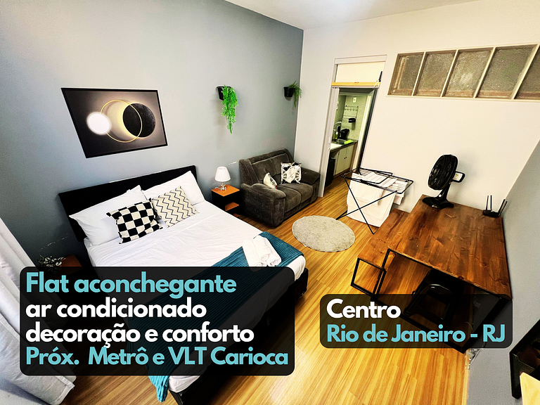Flat Av Rio Branco Ar Cond Metrô VLT Lapa RJ