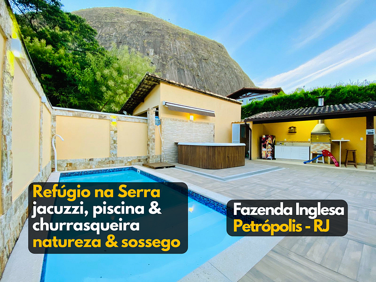 Recanto na Serra Churrasqueira Jacuzzi Piscina Petrópolis RJ