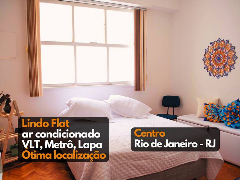 Lindo flat Centro do Rio Cinelândia VLT Metrô Consulado EUA
