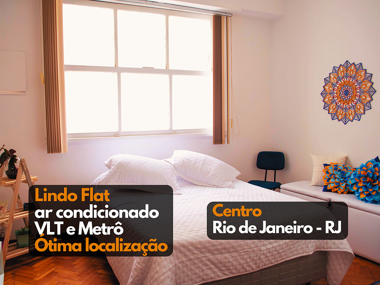Lindo flat Centro do Rio Cinelândia VLT Metrô Consulado EUA