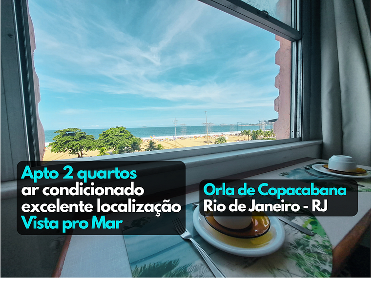 Apto 2 qtos Vista pro Mar Orla Copacabana RJ