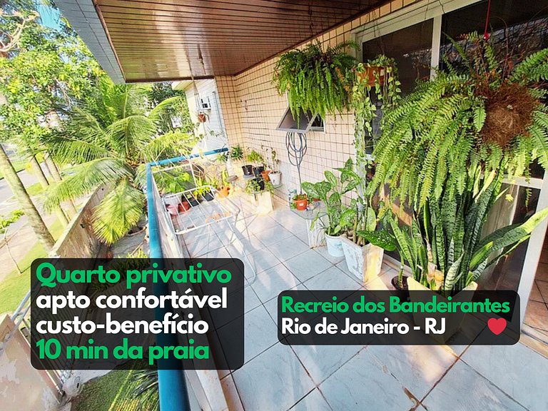 Quarto em Apto 10 min praia do Recreio RJ