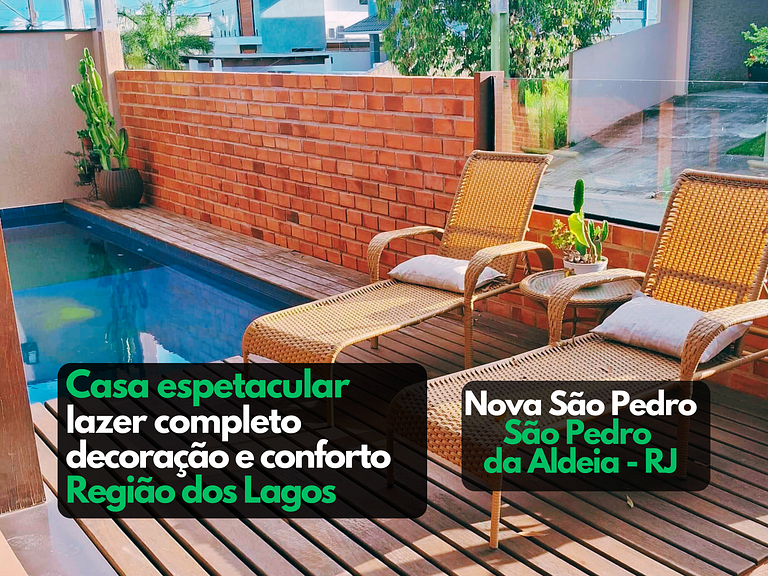 Casa encantadora com piscina e área gourmet - São Pedro da A