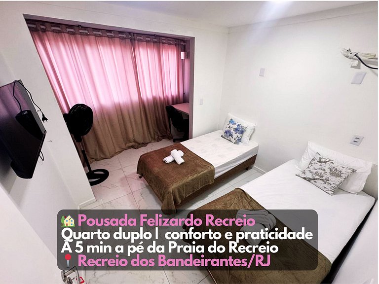 Quarto2 a pé da praia na Rua do comércio Recreio