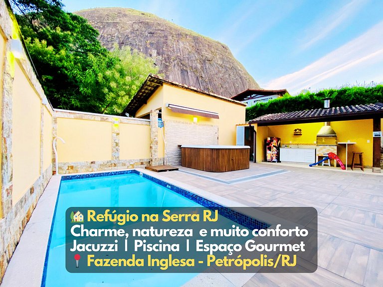 Recanto na Serra Jacuzzi Piscina Churrasqueira Petrópolis RJ