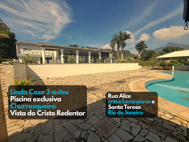 Linda Casa 3 suítes Piscina Churrasqueira Rio - Zona Sul pró