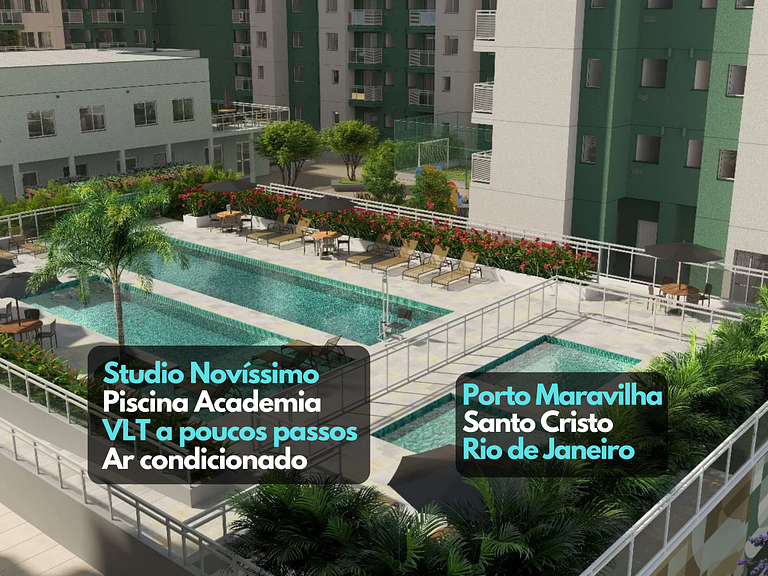 Studio Moderno Completo Ar cond Porto Maravilha RJ